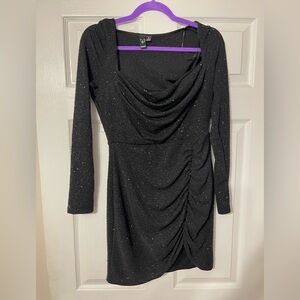 Windsor Black Sparkle Long Sleeve Dress